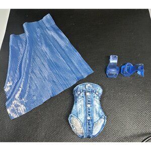 Skyler Bradshaw Swim & Style Rainbow High Doll Outfit Blue Swimsuit, Sandals